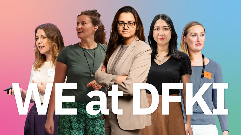 Five female researcher of DFKI in Portrait 